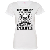 Short-Sleeve Womens T-Shirt Heart Belongs To Pirate