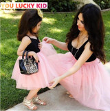 Mama & daughter black tutu matching dresses