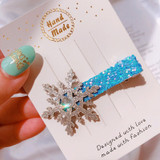 Snowflake Crystal Hair Clips