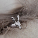 Antique silver finger ring, HARE