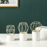 Gold Geometric Sphere Vase
