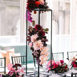 Matte Black Modern Rectangular Tall Metal Stand Wedding Centerpiece