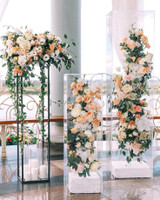 Matte Black Modern Rectangular Tall Metal Stand Wedding Centerpiece