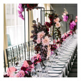 Matte Black Modern Rectangular Tall Metal Stand Wedding Centerpiece