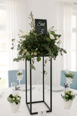 Matte Black Modern Rectangular Tall Metal Stand Wedding Centerpiece