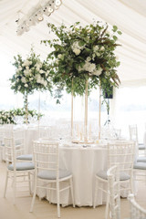 Gold - Modern Rectangular Tall Centerpiece
