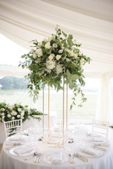 Gold - Modern Rectangular Tall Centerpiece