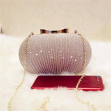 GLEAMING EXUBERANCE - GOLDEN SHOULDER CHAIN EVENING CLUTCH BAG
