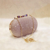 GLEAMING EXUBERANCE - GOLDEN SHOULDER CHAIN EVENING CLUTCH BAG