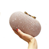 GLEAMING EXUBERANCE - GOLDEN SHOULDER CHAIN EVENING CLUTCH BAG