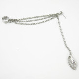LEAFY DREAMS - LEAF SHAPED TASSEL CUFF EARRINGS