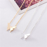 WINGS OF BEAUTY - GOLD SILVER PLATED BUTTERFLY NECKLACE