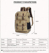 High Capacity Canvas Camera Backpack