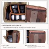 High Capacity Canvas Camera Backpack