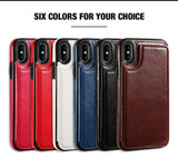 Retro PU Leather Wallet Case For iPhone