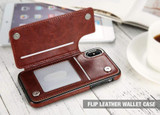 Retro PU Leather Wallet Case For iPhone