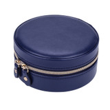 Leather Round Portable Jewelry Storage Box