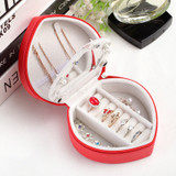 Leather Heart-shaped Portable Jewelry Storage Box