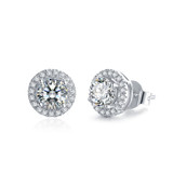 Classic Round Cut Moissanite Diamond Stud Earrings