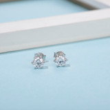 Classic Round Cut Moissanite Diamond Stud Earrings
