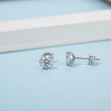 Classic Round Cut Moissanite Diamond Stud Earrings