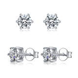 Classic Round Cut Moissanite Diamond Stud Earrings