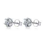 Classic Round Cut Moissanite Diamond Stud Earrings
