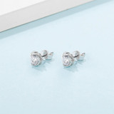 Classic Round Cut Moissanite Diamond Heart-shaped Stud Earrings