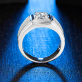 Round Cut Moissanite Diamond Classic Men's Ring