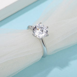 Classic Round Cut Moissanite Diamond Solitaire Ring