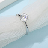 Classic Round Cut Moissanite Diamond Solitaire Ring