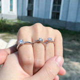 Classic Round Cut Moissanite Crown Ring