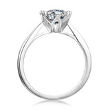 Classic Round Cut Moissanite Diamond Crown Solitaire Rings