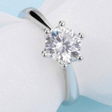 Classic Round Cut Moissanite Diamond Crown Solitaire Rings