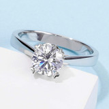 Classic Round Cut Moissanite Diamond Love Solitaire Rings