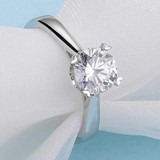 Classic Round Cut Moissanite Diamond Love Solitaire Rings