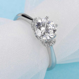 Classic Round Cut Moissanite Diamond Love Solitaire Ring