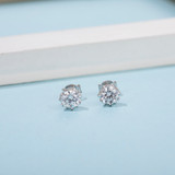 Classic Brilliant Round Moissanite Stud Earrings Pendant Necklace Jewelry Sets