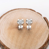 Round Brilliant Cut Moissanite Diamond Stud Earrings