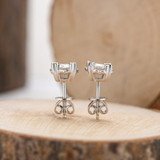 Round Brilliant Cut Moissanite Diamond Stud Earrings