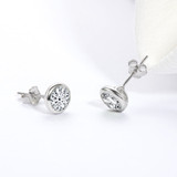 Bezel Setting Round Cut Moissanite Stud Earrings