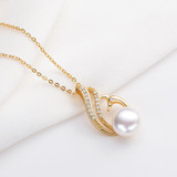 Swan Natural Cultured Freshwater Pearl Necklace