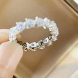 Heart-shaped Created Diamond Full Eternity Ring
