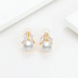 Leaf Natural Cultured Freshwater Pearl Earring