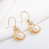 Shell Natural Cultured Freshwater Pearl Earring
