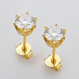 Brilliant Round Cut Moissanite Diamond Stud Earrings