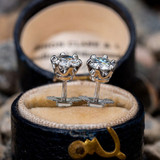 Classic Brilliant Round Cut Moissanite Diamond Stud Earrings