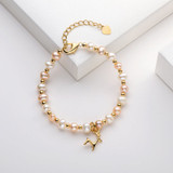 Lovely  Deer Natural Cultured Freshwater Pearl Bracelet