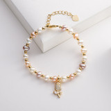 Lovely  Flower Natural Cultured Freshwater Pearl Bracelet