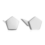 14K Solid Gold Stud Earrings Exclusively Handcrafted Double Side Five Square Shaped Earrings for Women